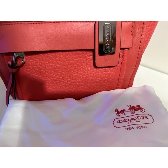 COACH Bleecker Mini Riley Leather Mini Crossbody Handbag Orange OS Vintage 41-04 - Picture 13 of 13